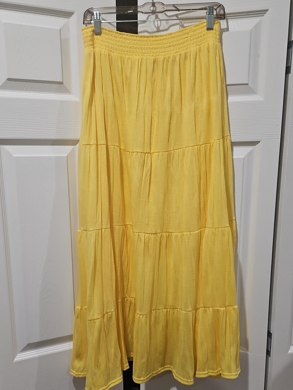 Cato Sunny Yellow Tiered Maxi Skirt